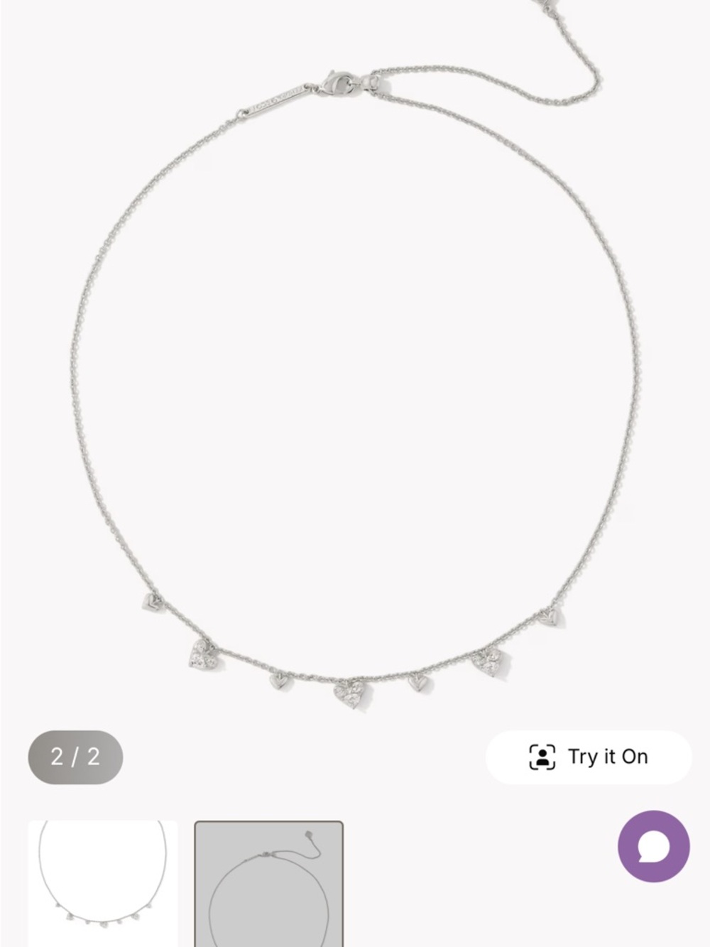 Kendra Scott Silver Mini Heart Charm Necklace